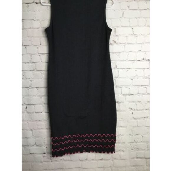 Laura Hlavac Dress Womens Size Large Ruffly Sheath Gray/Black Sleeveless Neutral - Picture 6 of 10